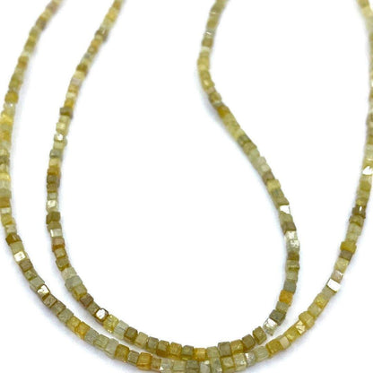 Yellow Diamond Beads Square, 15 inch strand,Natural Golden Yellow Diamond Cubes,