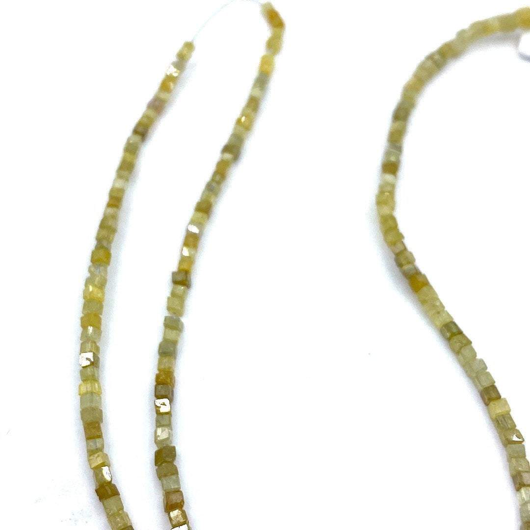 Yellow Diamond Beads Square, 15 inch strand,Natural Golden Yellow Diamond Cubes,