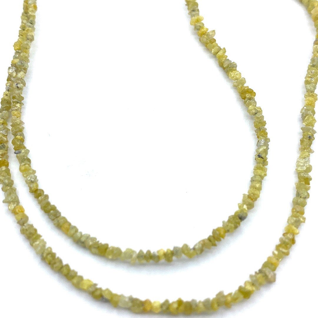 Yellow Diamond Beads Chips Nuggets 15” strand, Natural Yellow  Diamonds, Yellow Color Diamond Beads Nuggets