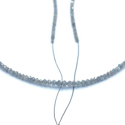 Gray Diamond Beads Faceted Rondelle