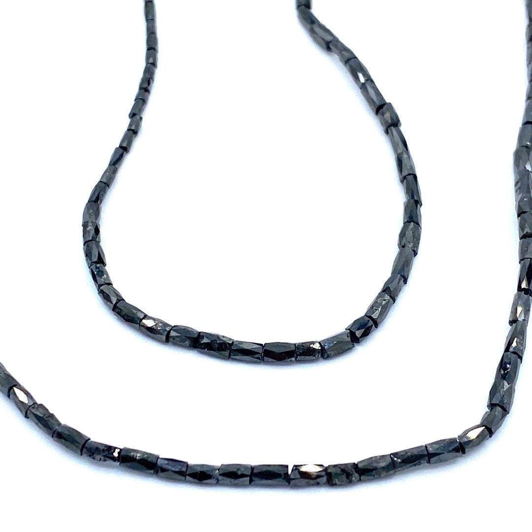 Black Diamond Beads Faceted Cylinder