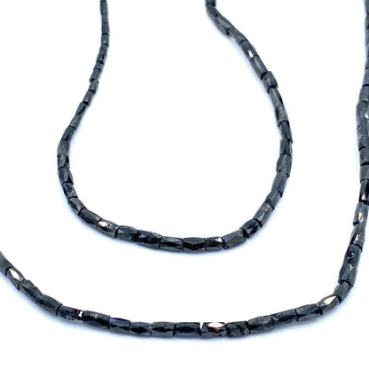 Black Diamond Beads Faceted Cylinder