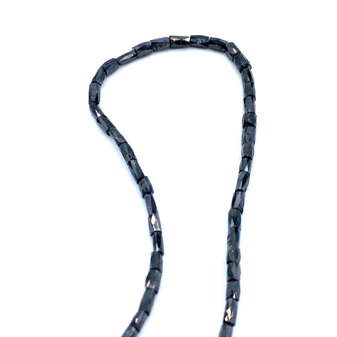 Black Diamond Beads Faceted Cylinder