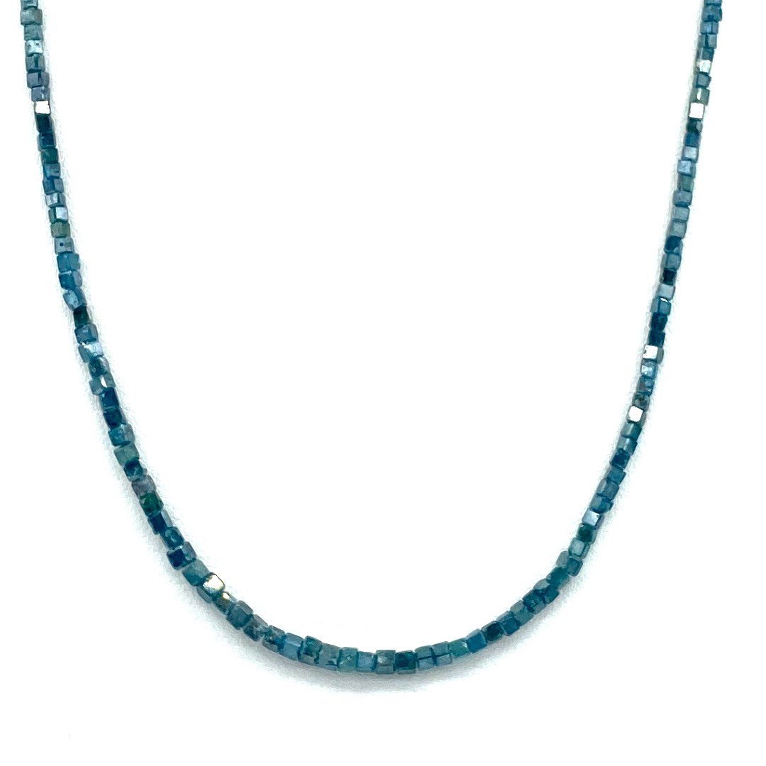 Blue Diamond Beads Faceted Square Strands