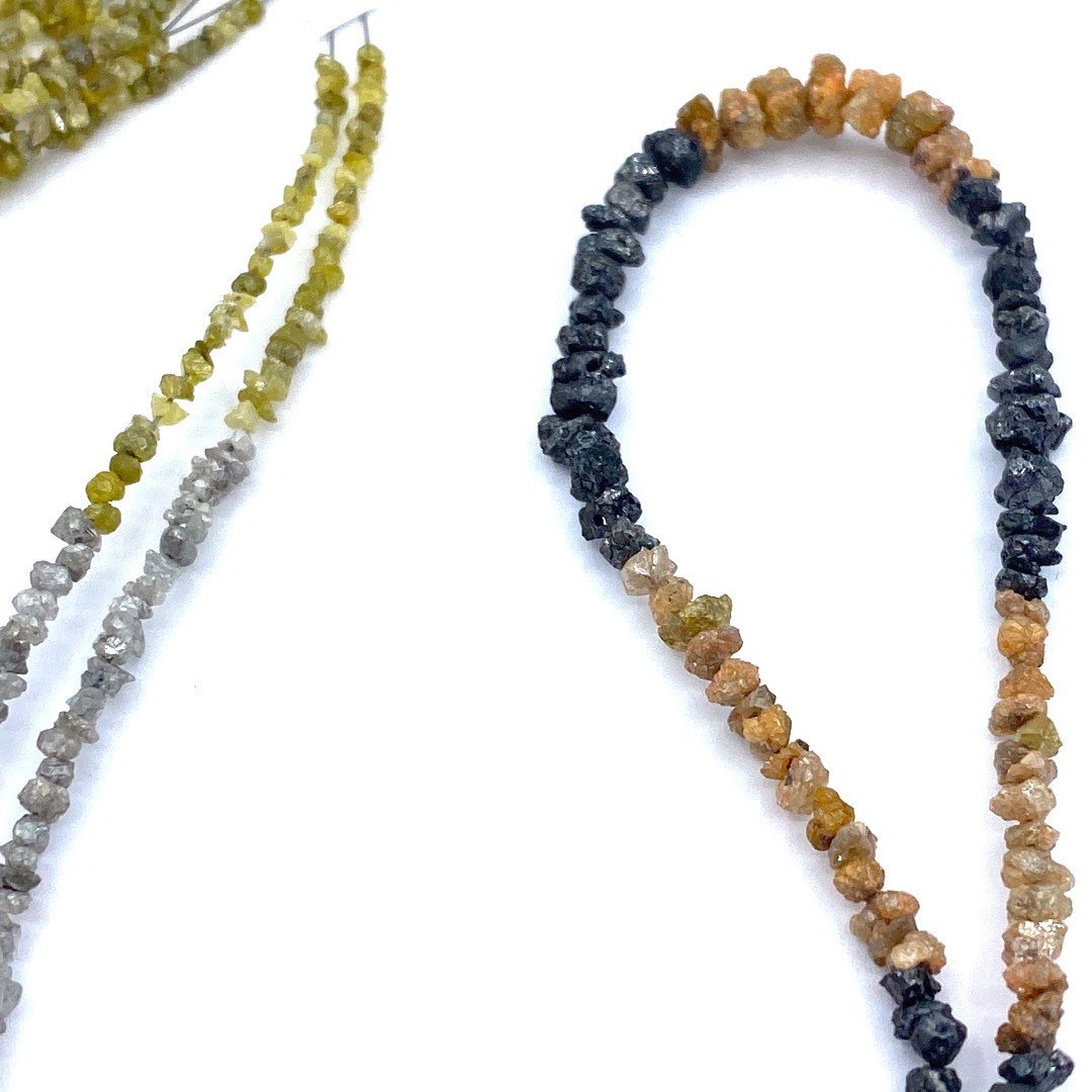 Multi Color Diamond Beads Chips Nuggets 15” strand