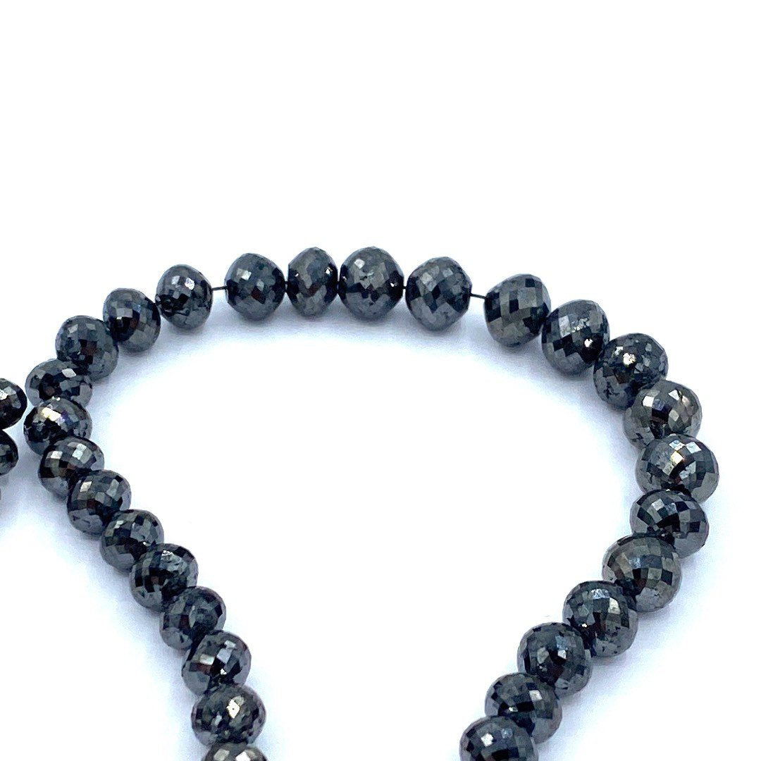 Black Diamond Beads Faceted Rondelle 5 to 7mm
