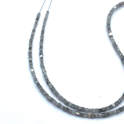 Gray Diamond Beads Square, 15 inch strand,Natural Gray Diamond Cubes,