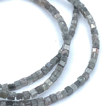 Gray Diamond Beads Square, 15 inch strand,Natural Gray Diamond Cubes,