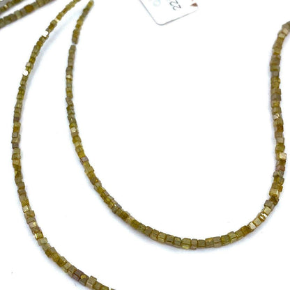 Yellow Diamond Beads Square, 15 inch strand,Natural Golden Yellow Diamond Cubes,