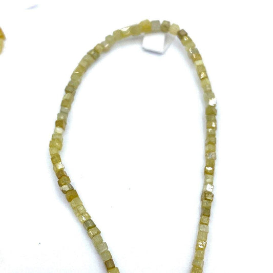 Yellow Diamond Beads Square, 15 inch strand,Natural Golden Yellow Diamond Cubes,