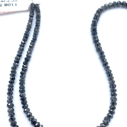 Salt and Pepper Diamond Beads Faceted Rondelle 15” strand