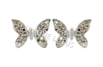 Butterfly 14k Solid Gold Diamond Studs Earring. Genuine handmade pave diamond Studs Earring . 14k Solid Gold Diamond Studs Earring..