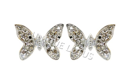 Butterfly 14k Solid Gold Diamond Studs Earring. Genuine handmade pave diamond Studs Earring . 14k Solid Gold Diamond Studs Earring..