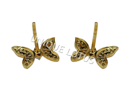 Butterfly 14k Solid Gold Diamond Studs Earring. Genuine handmade pave diamond Studs Earring . 14k Solid Gold Diamond Studs Earring..