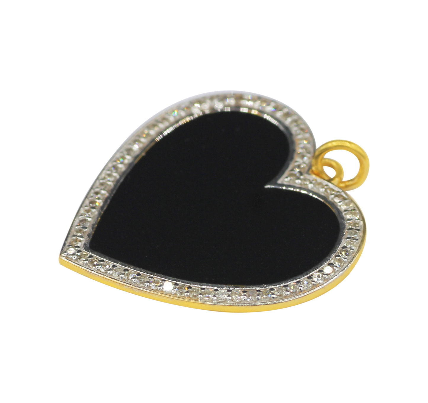 Heart Shape 14k Solid Gold Diamond Pendants. Genuine handmade pave diamond Pendant .14k Solid Gold Diamond Pendants.