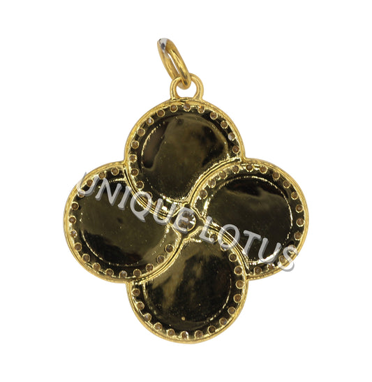 Art Deco Shape 14k Solid Gold Diamond Pendants. Genuine handmade pave diamond Pendant.14k Solid Gold Diamond Pendants.