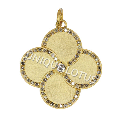 Art Deco Shape 14k Solid Gold Diamond Pendants. Genuine handmade pave diamond Pendant.14k Solid Gold Diamond Pendants.