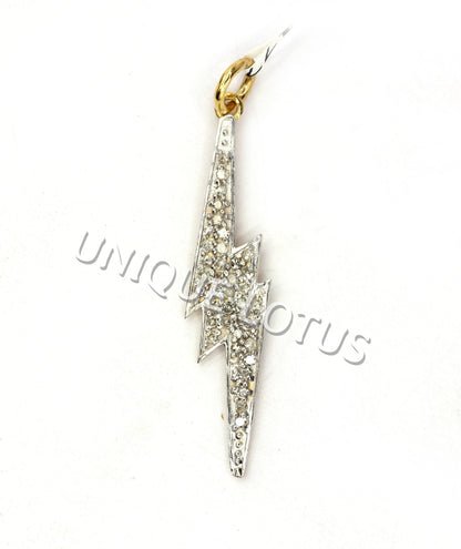 Light Shape 14k Solid Gold Diamond Pendants. Genuine handmade pave diamond Pendant.14k Solid Gold Diamond Pendants.