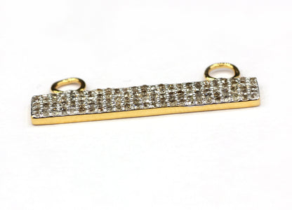 Rectangle Shape 14k Solid Gold Diamond Pendants. Genuine handmade pave diamond Pendant.1 4k Solid Gold Diamond Pendants.