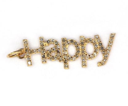 Smile 14k Solid Gold Diamond Pendants. Genuine handmade pave diamond Pendant. 14k Solid Gold Diamond Pendants.