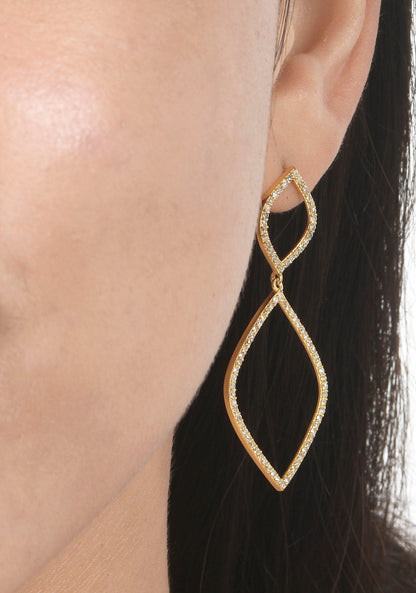 Open 14k Solid Gold Diamond Earring. Genuine handmade pave diamond Earring . 14k Solid Gold Diamond Earring.