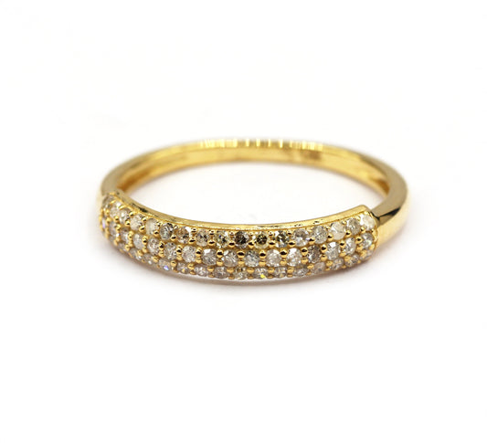Open Shape 14k Solid Gold Diamond Rings. Genuine handmade pave diamond Rings.