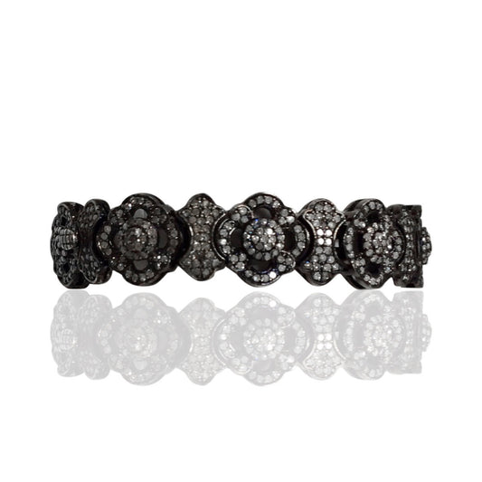 Diamond and Silver Black Rhodium Finish Bracelets .