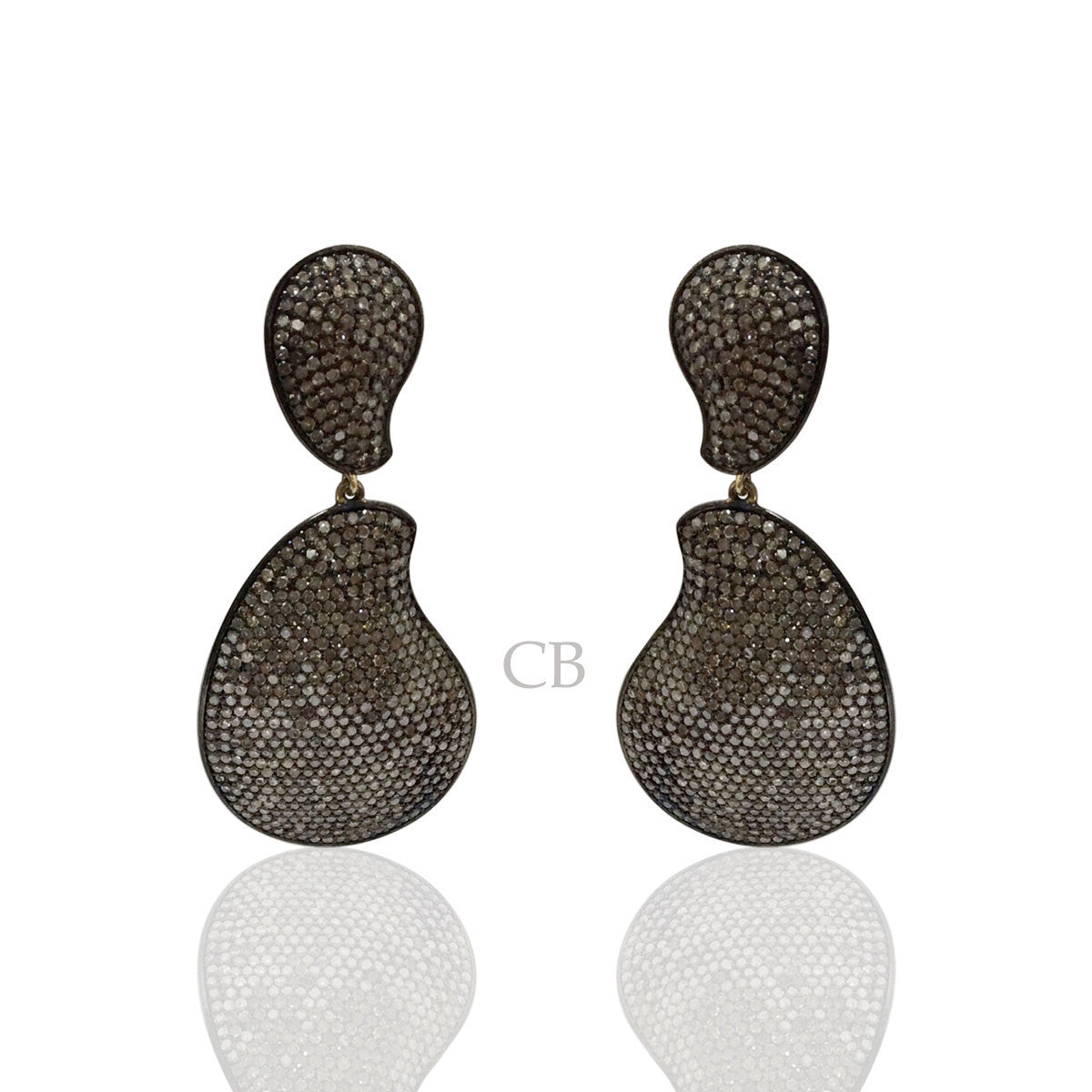 Diamond and Silver Earrings