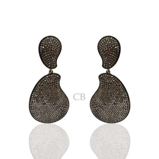 Diamond and Silver Earrings