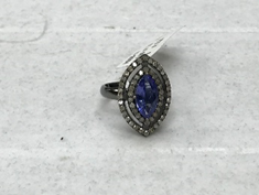 Oval Shape with Sapphire Stone Diamond Ring