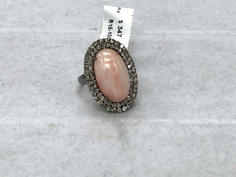 Oval Diamond Ring with Gemstone