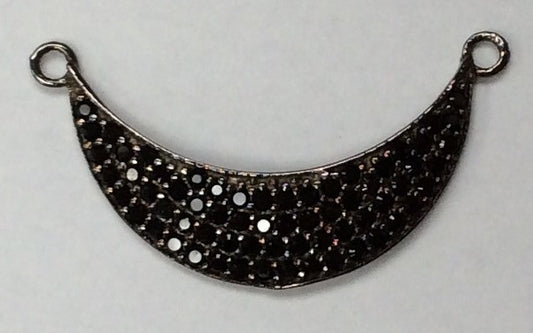 Moon Shaped Black Spinel Charm