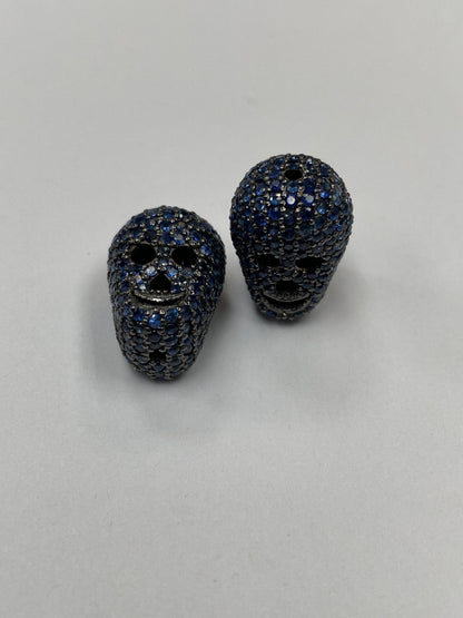 Skull Beads Sterling silver Black rhodium finish