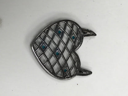 Diamond Embossed Heart Shape Pendant, Pave Diamond Pendant, Pave Embossed Heart Shape Necklace, Approx 32 x 28mm