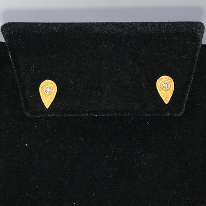 Tear Drop Diamond Earring Stud