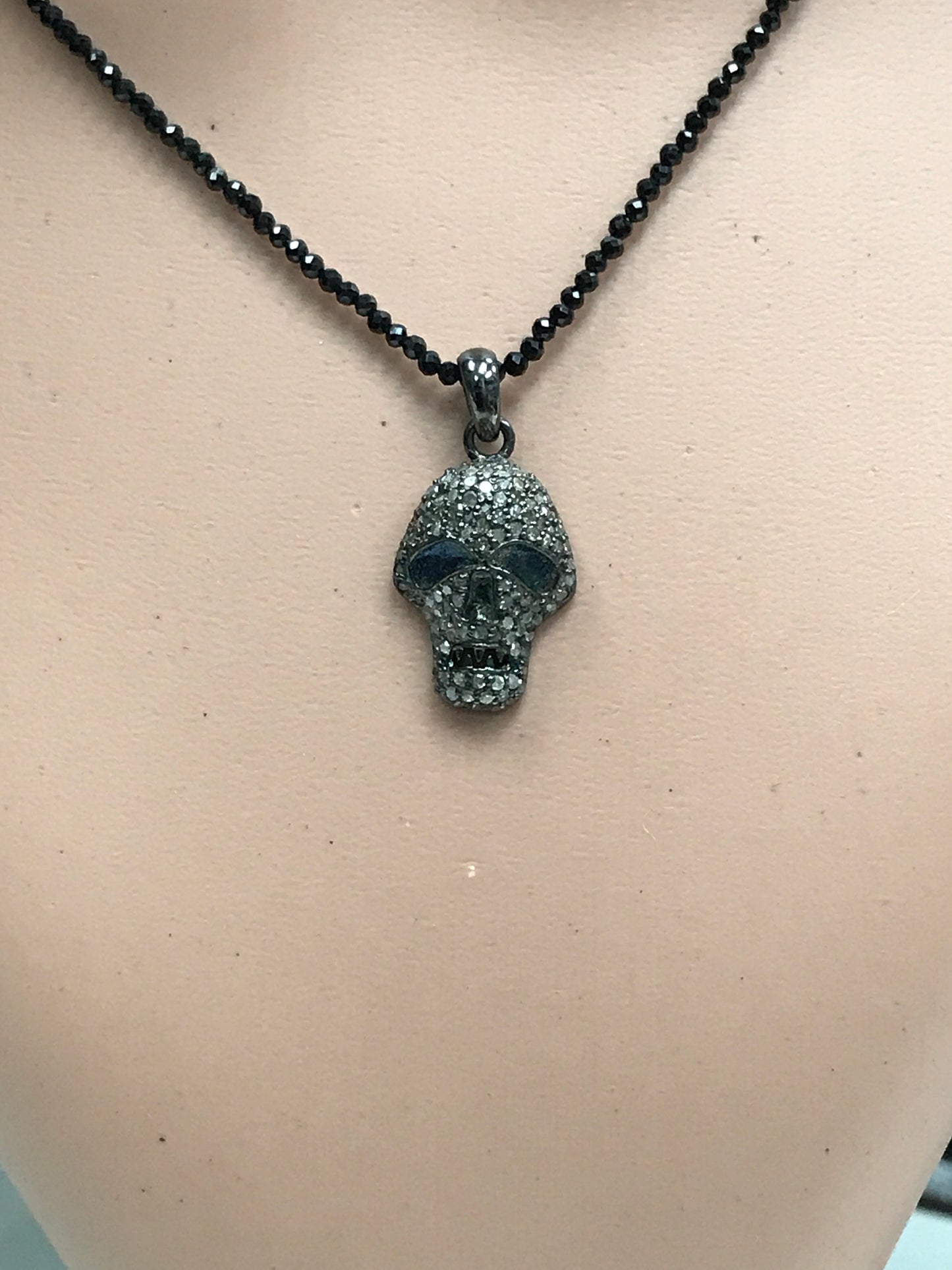 Diamond Pendant .925 Oxidized Sterling Silver Diamond Pendant, Genuine handmade pave diamond Pendant Size 0.80"(14 x 20 mm)