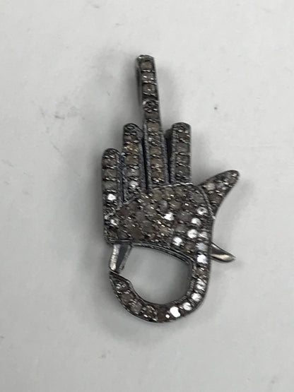 SILVER DIAMOND CLASPS