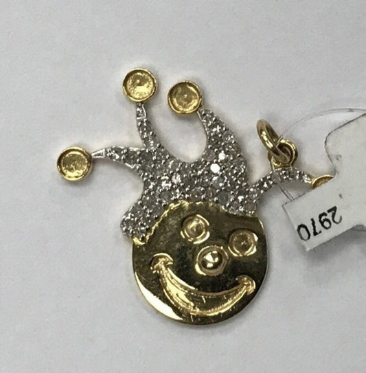14K Solid Gold Joker Diamond Pendants.