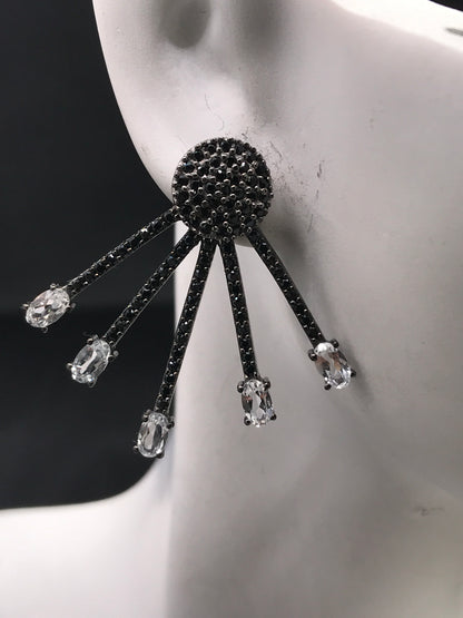 Black Spinel Moonstone Earring