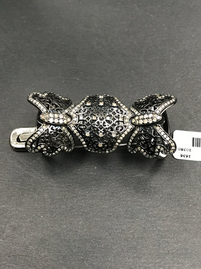 Diamond and Silver Black Rhodium Finish Rings