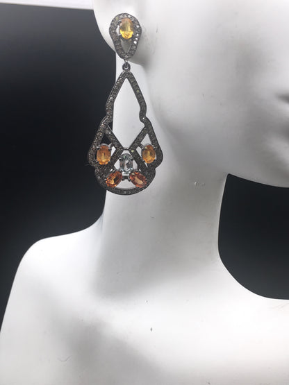 Diamond and Sapphire Earrings,
