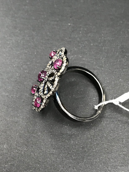Flower Pave Diamond Ring