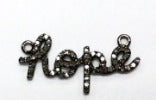 Hope Diamond Charm .925 Oxidized Sterling Silver Diamond Charms, Genuine handmade pave diamond Charm Size Approx 1.20"(30 MM)