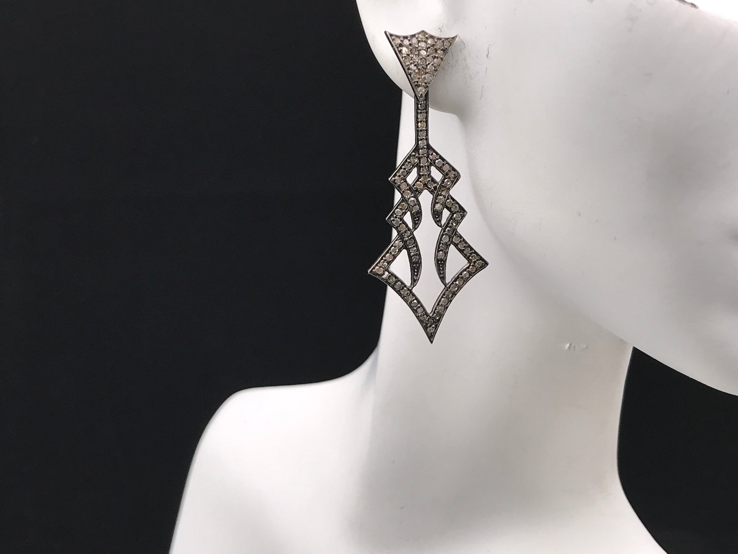 Fancy Spike Shape Diamond Earring
