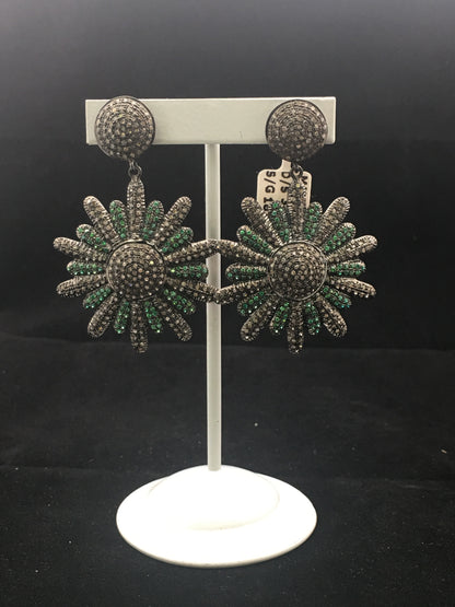Diamond and Tsvorite Earrings