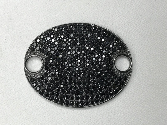 Oval Shape (Two End Holes) Black Spinal Pendants & Charms