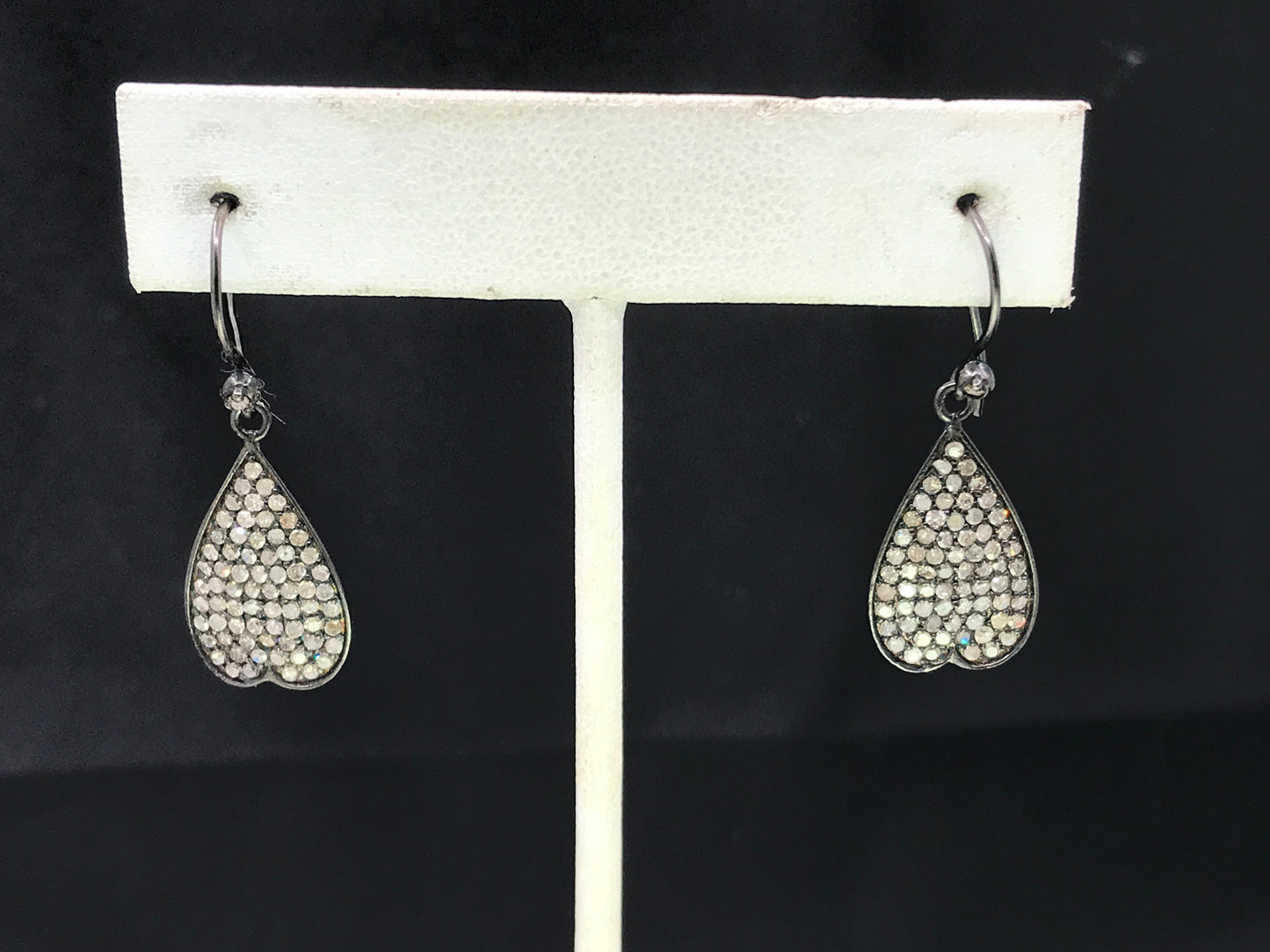 Silver and Diamond Pave  EARRINGS