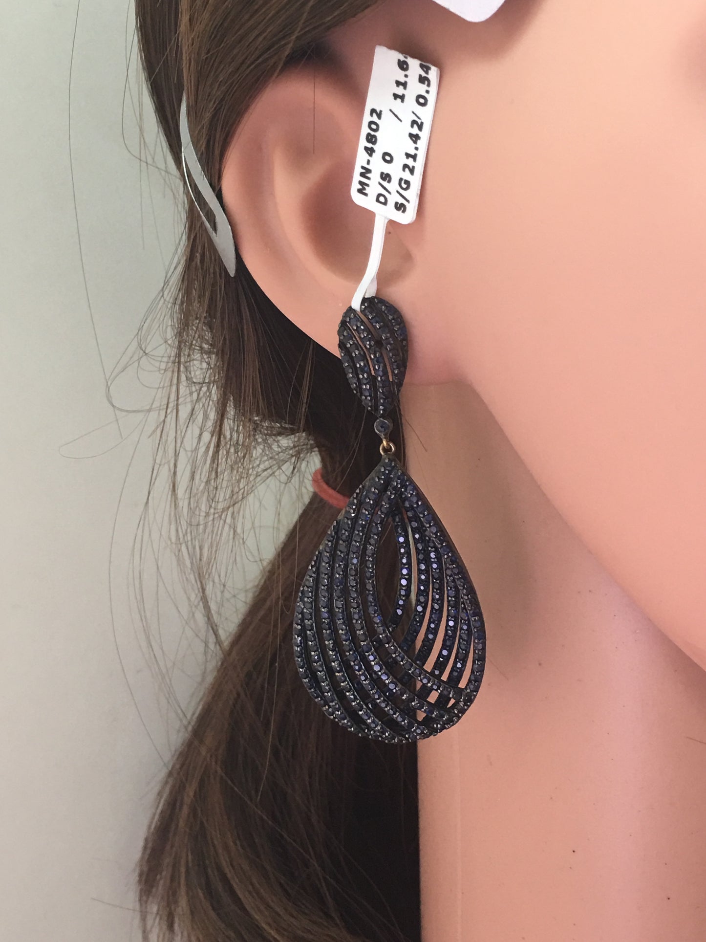 Large Oval Drop Open Earrings