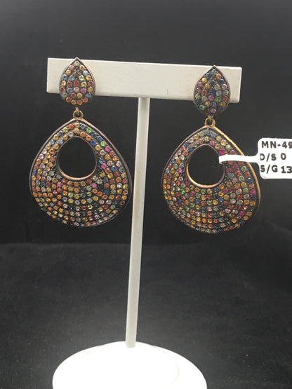 Diamond Sapphire Earrings,
