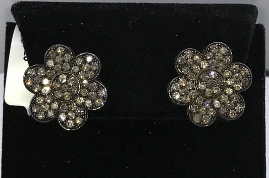 Flower Shape Diamond Earring Stud